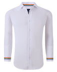 Men's Rainbow Slim Fit Performance White Long Sleeve Shirt