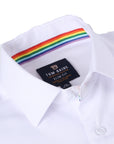 Men's Rainbow Slim Fit Performance White Long Sleeve Shirt