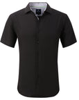 Men's Slim Fit Performance Short Sleeve Solid Shirt Black