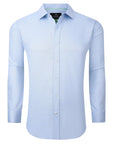 Slim Fit Performance Stretch Button-Up Shirt Plain Sky Blue TB900
