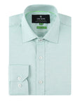 Slim Fit Performance Stretch Button-Up Shirt Plain Green TB900