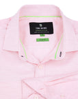 Slim Fit Performance Stretch Button-Up Shirt Plain Pink TB900